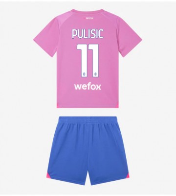 AC Milan Christian Pulisic #11 Tredje trøje Børn 2023-24 Kort ærmer (+ korte bukser)